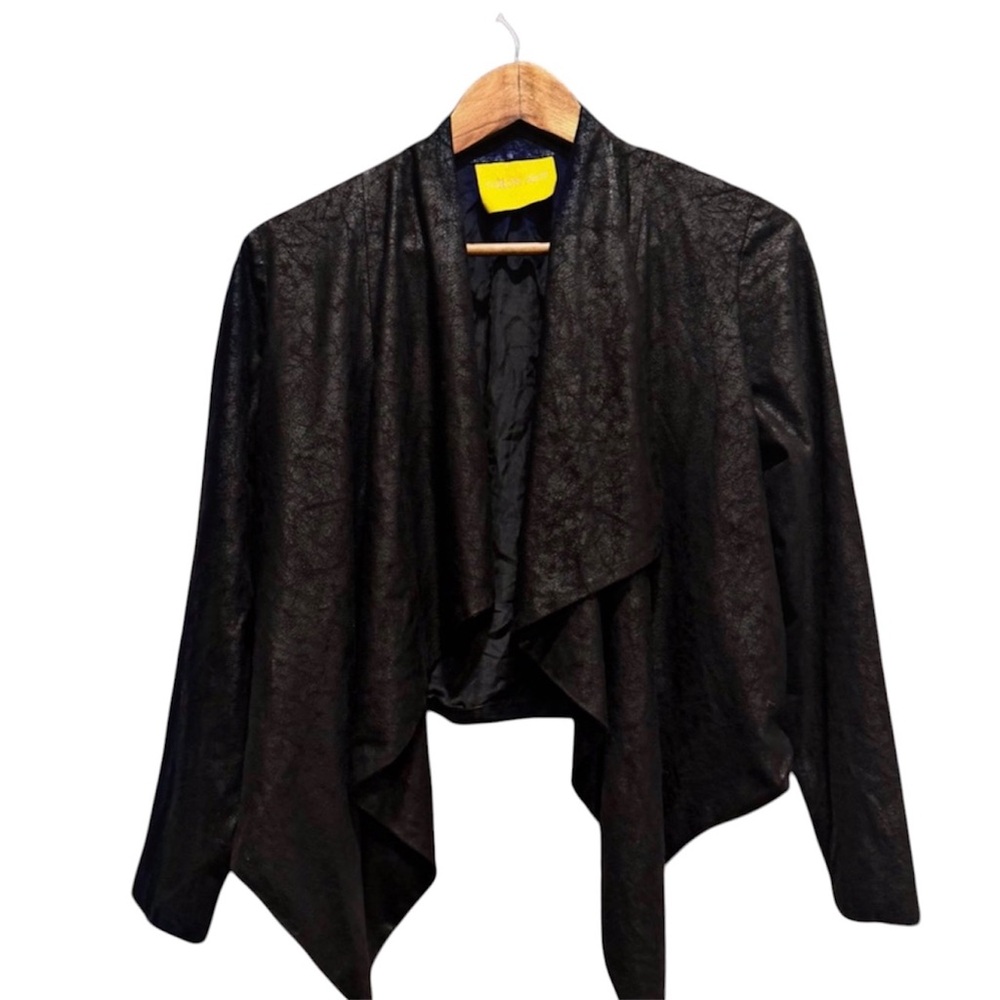 Vintage Aaron Ashe Draped Silk Waterfall Jacket Blazer Avant Garde XS Made In 🇺🇸